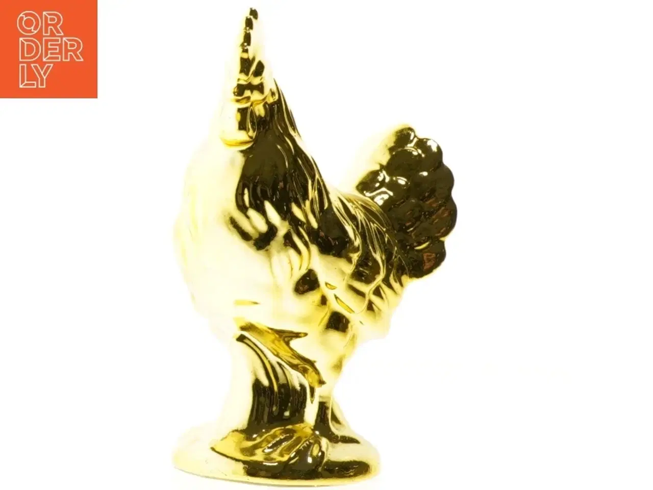 Billede 5 - To Guldfarvede hanefigur (str. 28 x 14 cm)