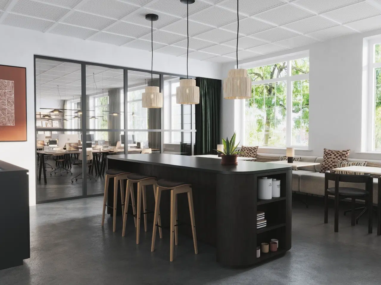 Billede 3 - Gennembelyst og højloftet kontor