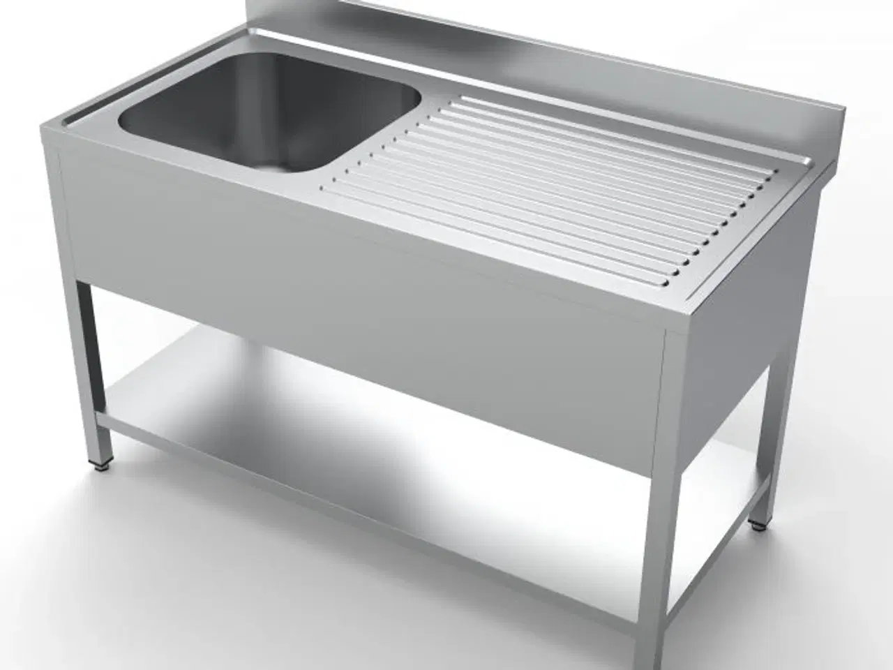 Billede 1 - Combisteel stålbord med vask – 140x70x85 cm