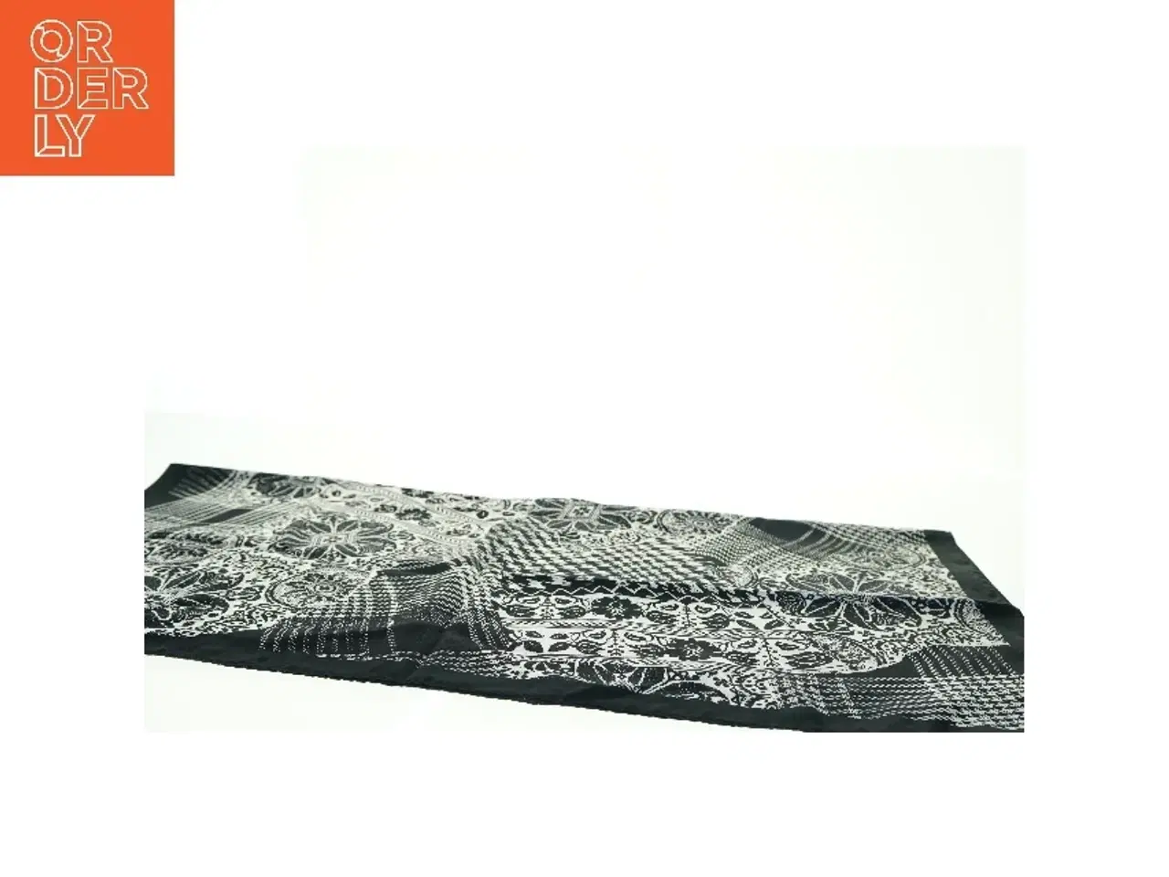 Billede 6 - Sort og hvidt mønstret tørklæde (str. 87 x 90 cm)