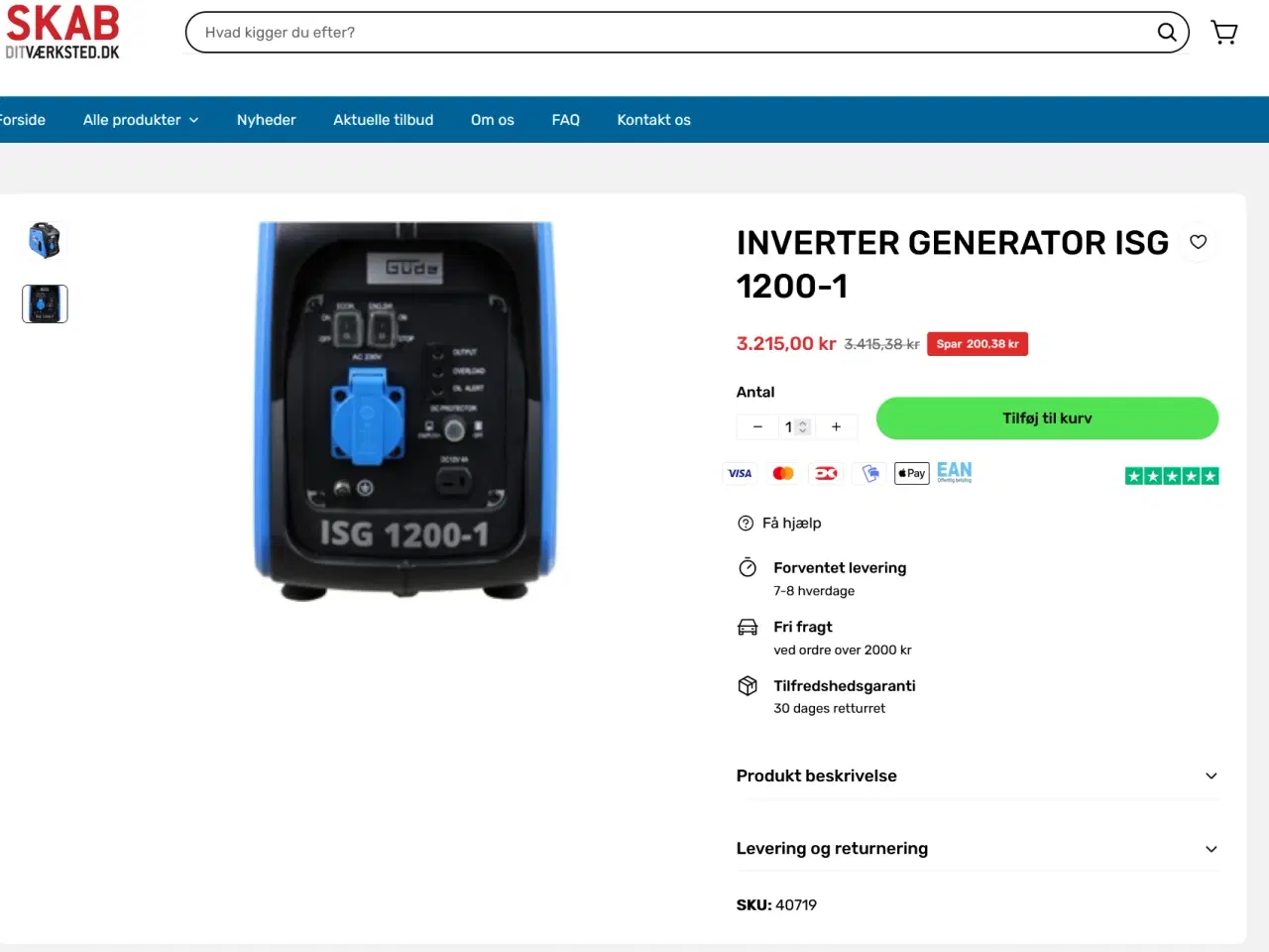 Billede 7 - Generator - GUDE ISG 1200-1