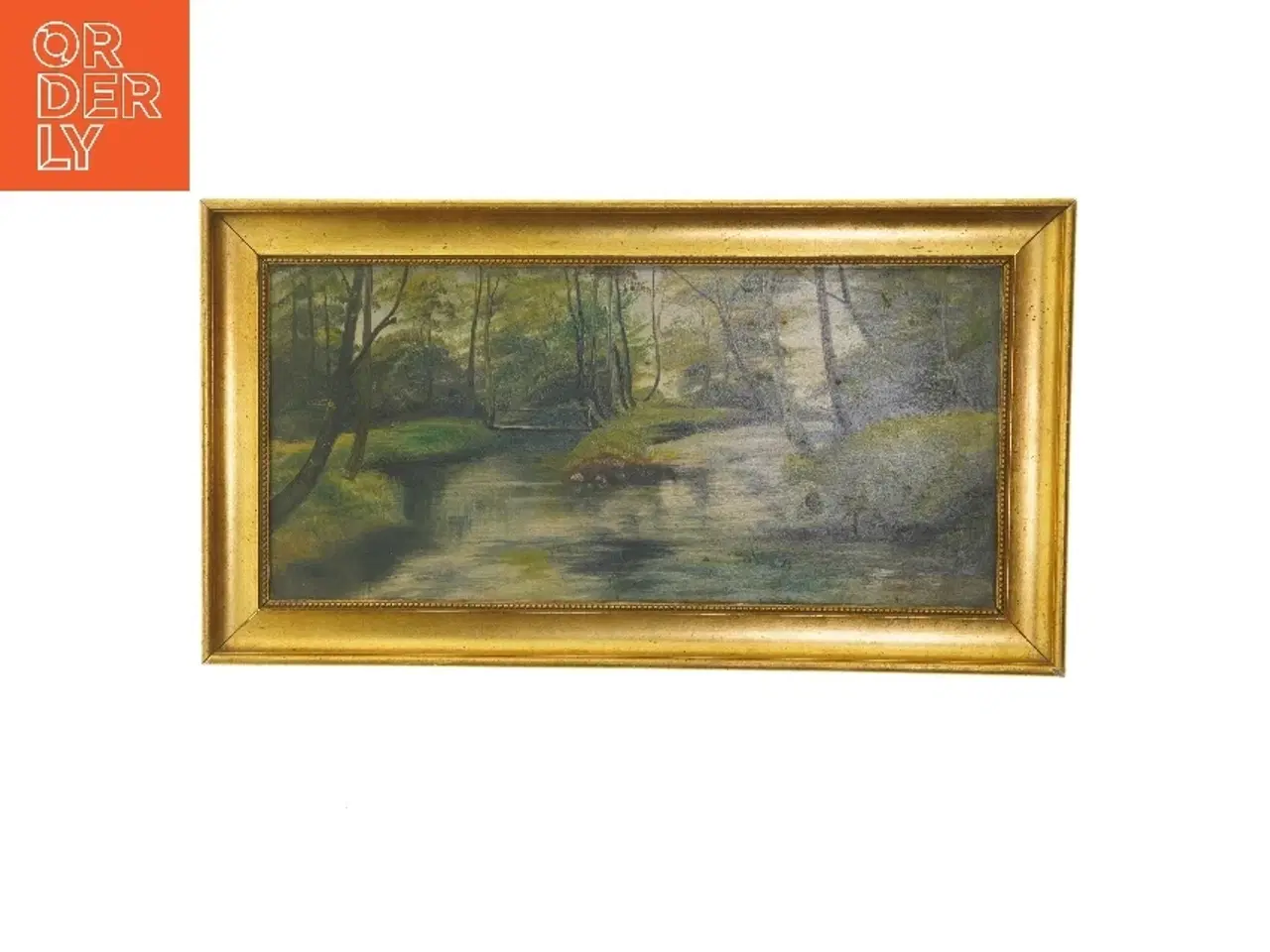 Billede 1 - Maleri med guldramme (str. 54x29 cm)