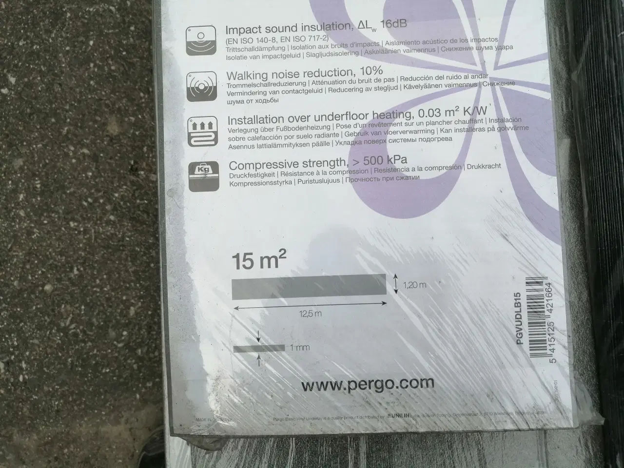 Billede 2 - Pergo underlag Vinyl Basic, polyester, 1,15mm