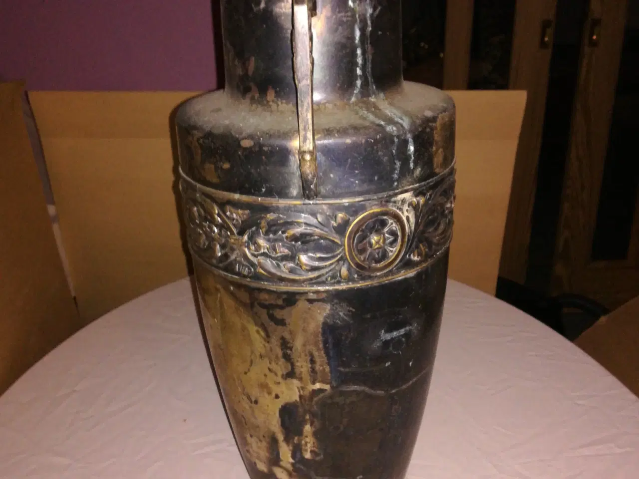 Billede 3 - Vase forsølvet 50 cm høj. 