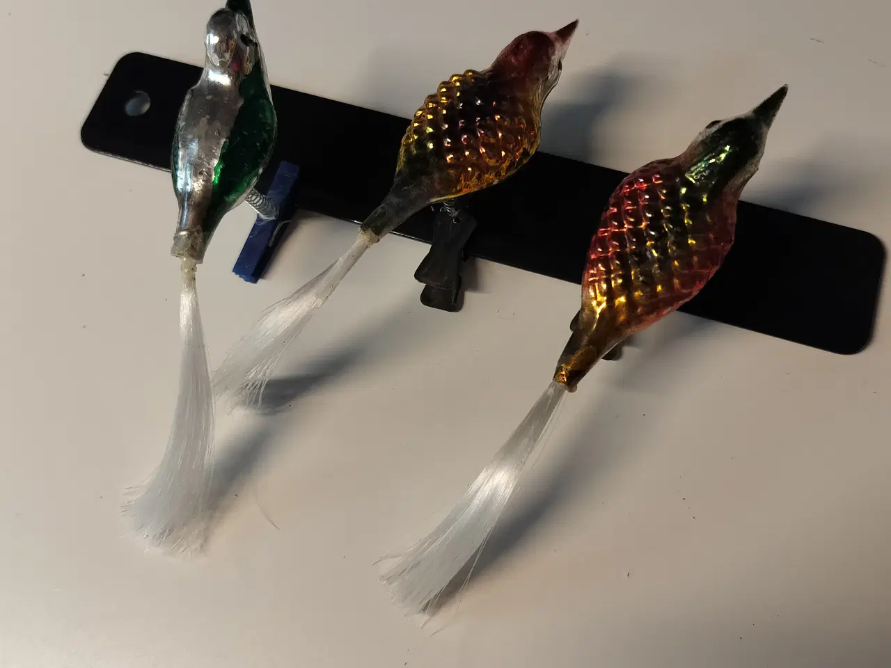 Billede 3 - Gammel Julepynt julekugle 3 stk glasfugle