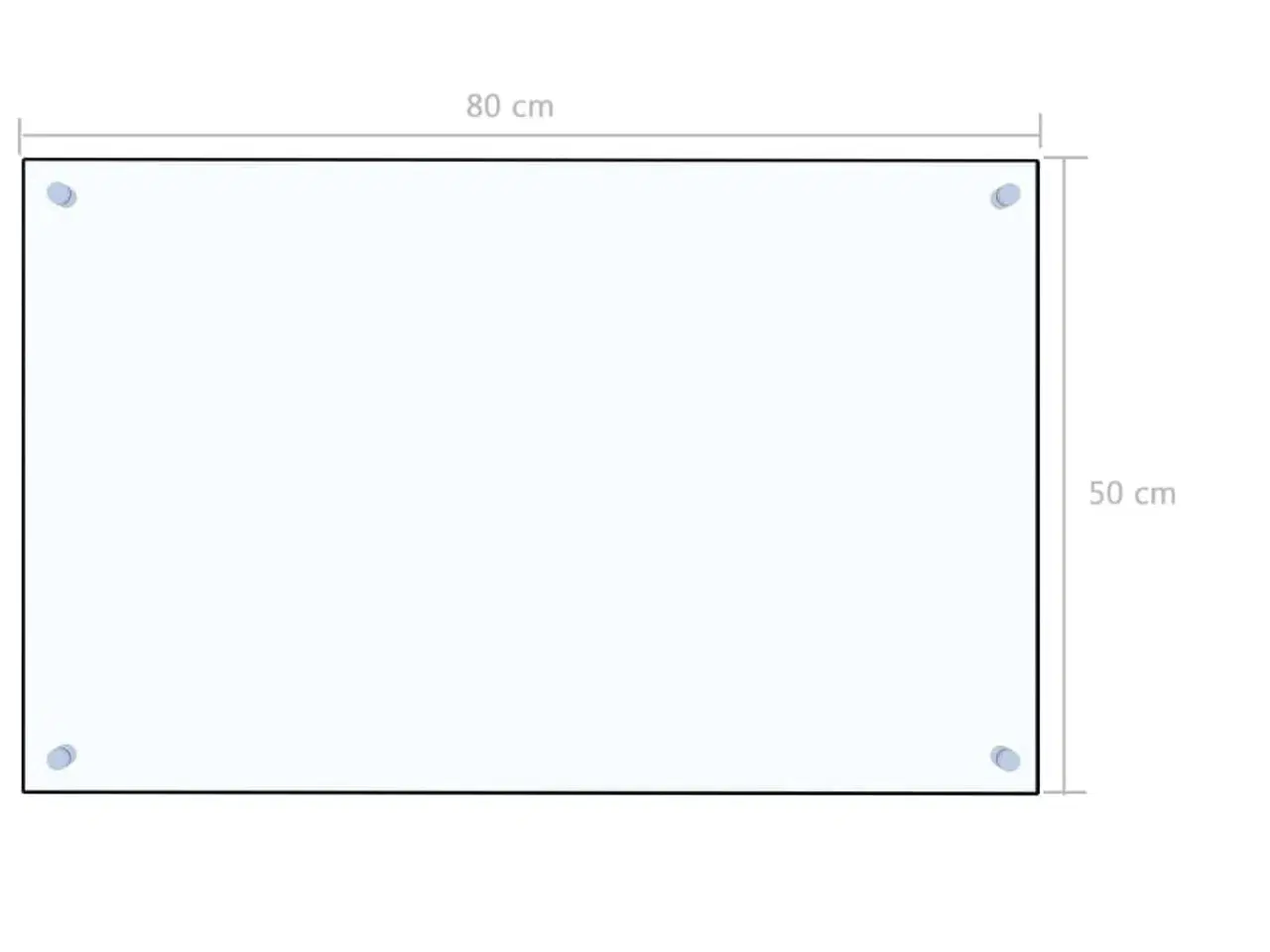 Billede 9 - Stænkplade 80x50 cm hærdet glas gennemsigtig