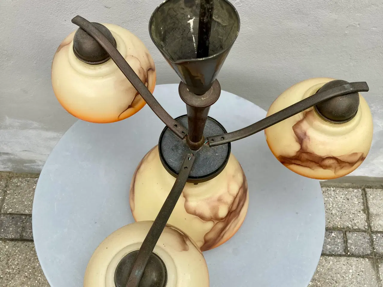 Billede 8 - Flot 1920-30’er Art Deco Stor 3 armet lysekrone Ar