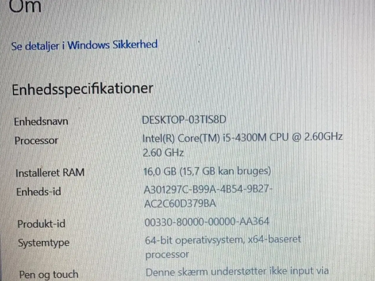 Billede 2 - Lenovo T540p – 15” bærbar pc