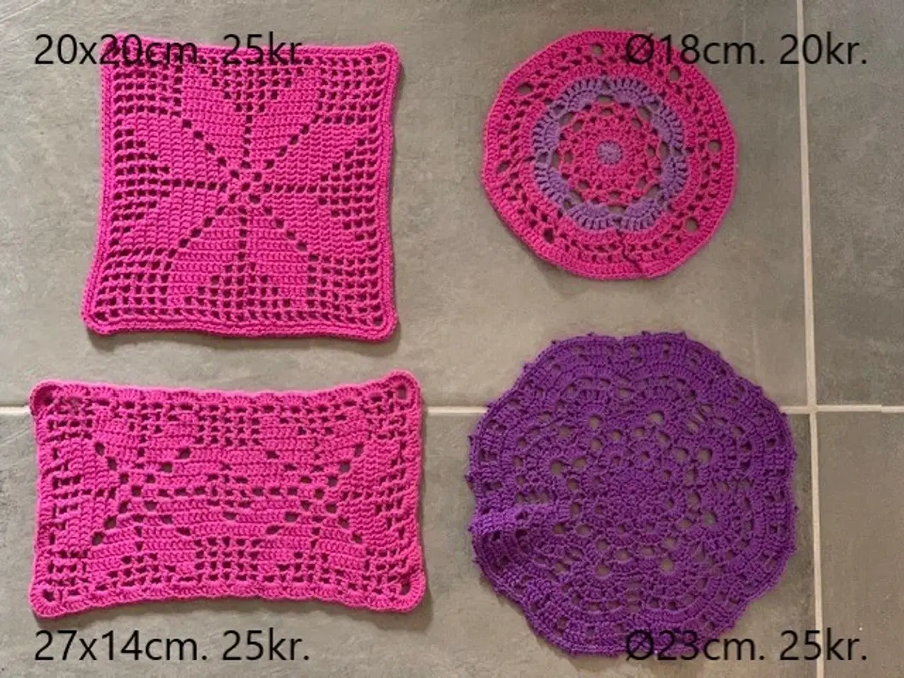 Billede 2 - Flakoner - hjemmehæklede i bomuld - ubrugte/nye