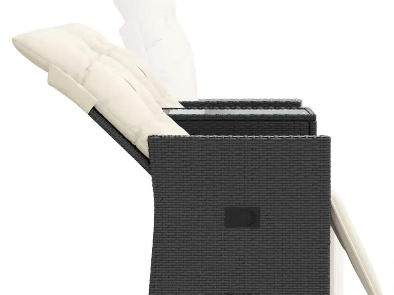 Billede 7 - 2-personers havesofa med bord og lænefunktion polyrattan sort