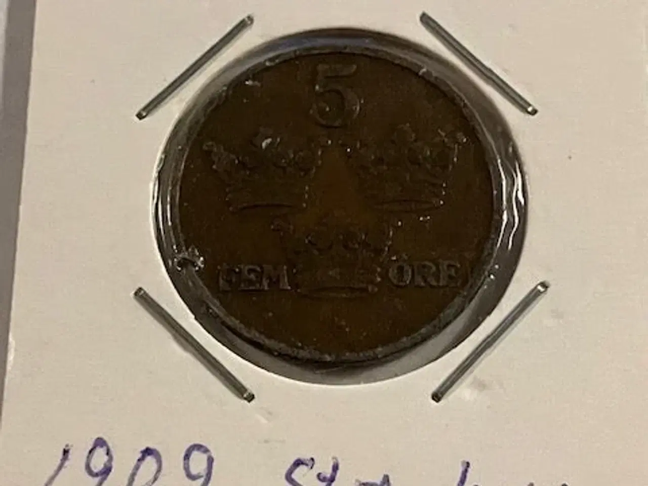 Billede 1 - 5 øre 1909 Large Cross Sweden