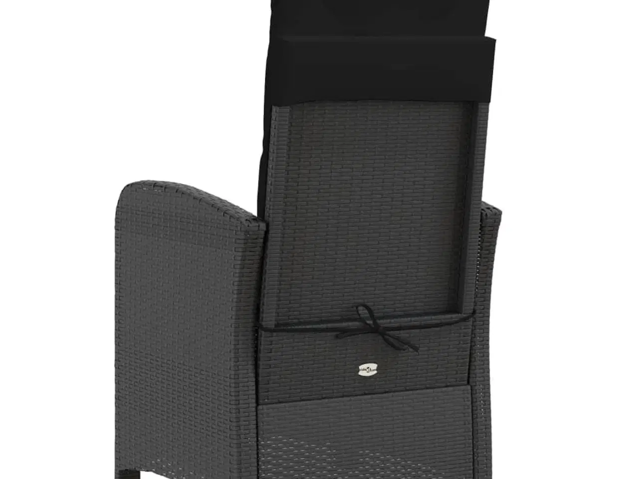 Billede 6 - Havestol med justerbart ryglæn og fodstøtte polyrattan sort