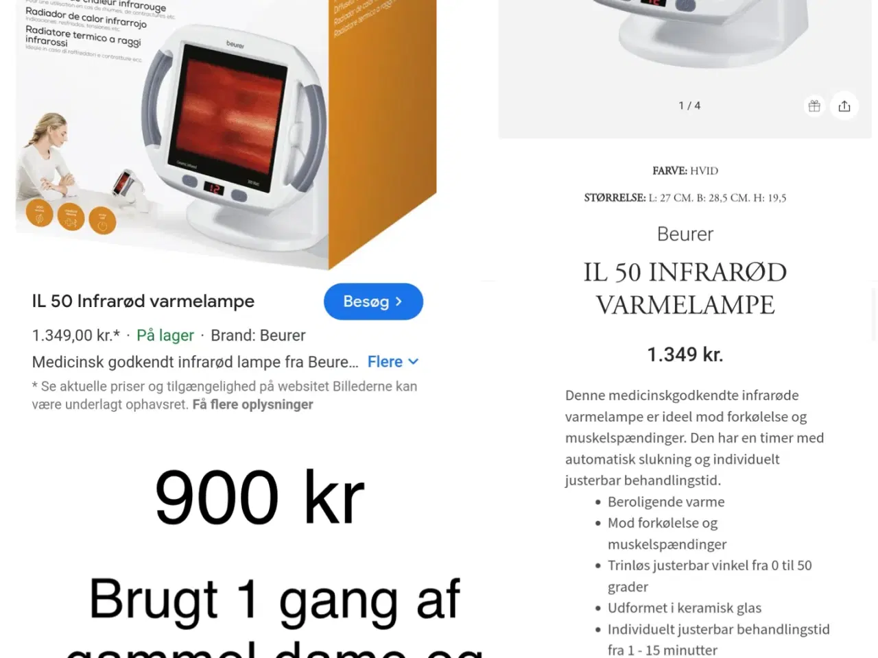 Billede 1 -  Beuer IL 50 infrarød varmelampe