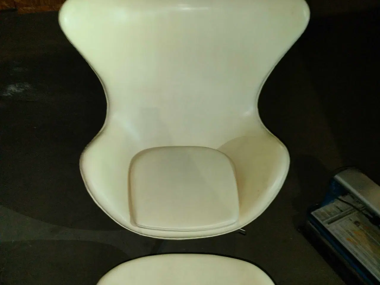 Billede 2 - Lænestol m. Skammel i ægte læder