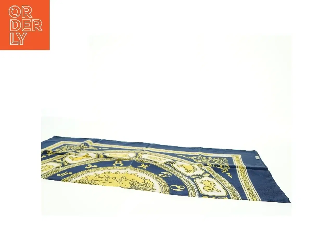 Billede 7 - Blåt og gult tørklæde med zodiaktegn fra Bianchini Férier (str. 75 x. 78 cm)