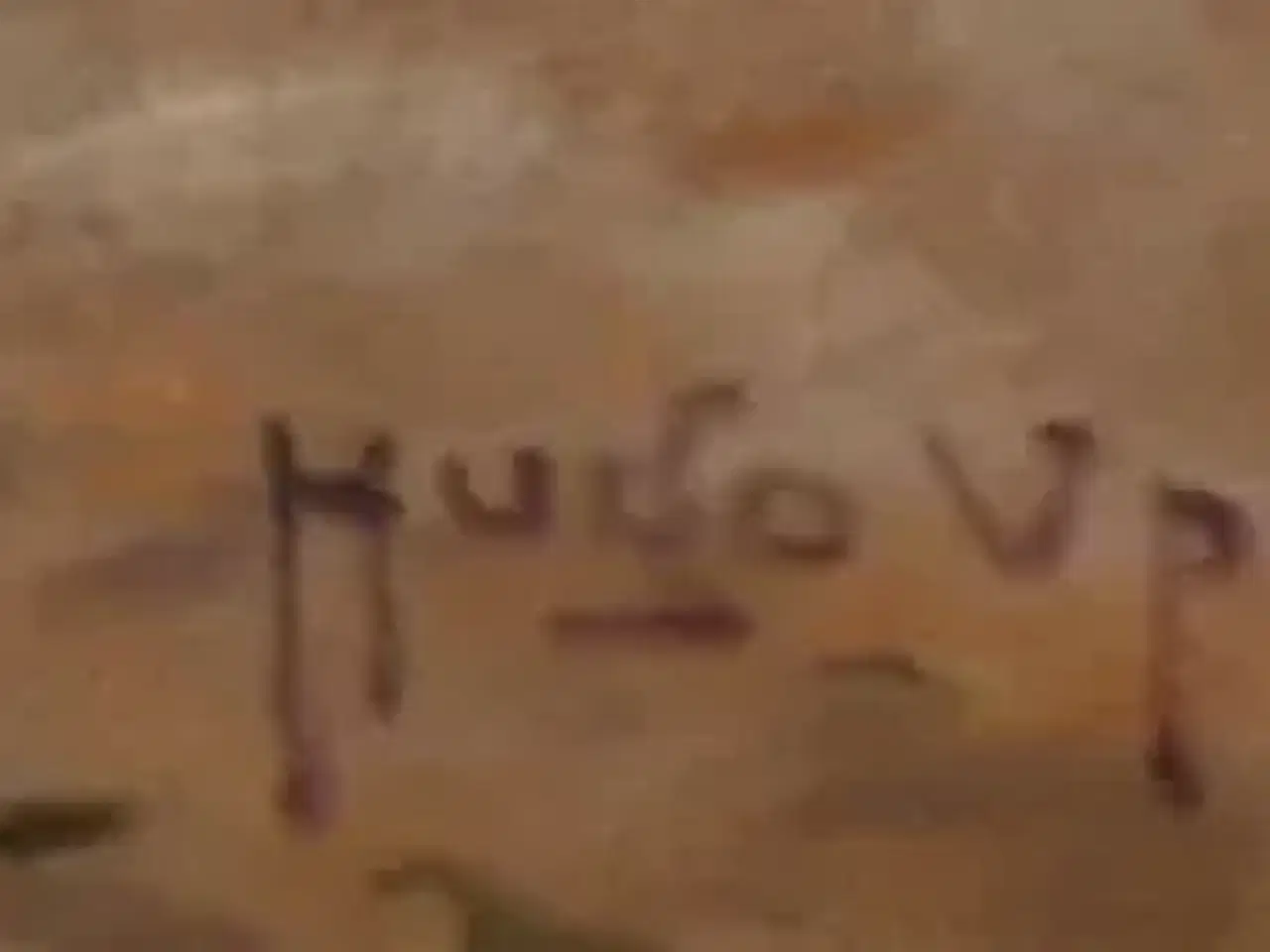 Billede 4 - HUGO V. Pedersen. Stort oliemaleri