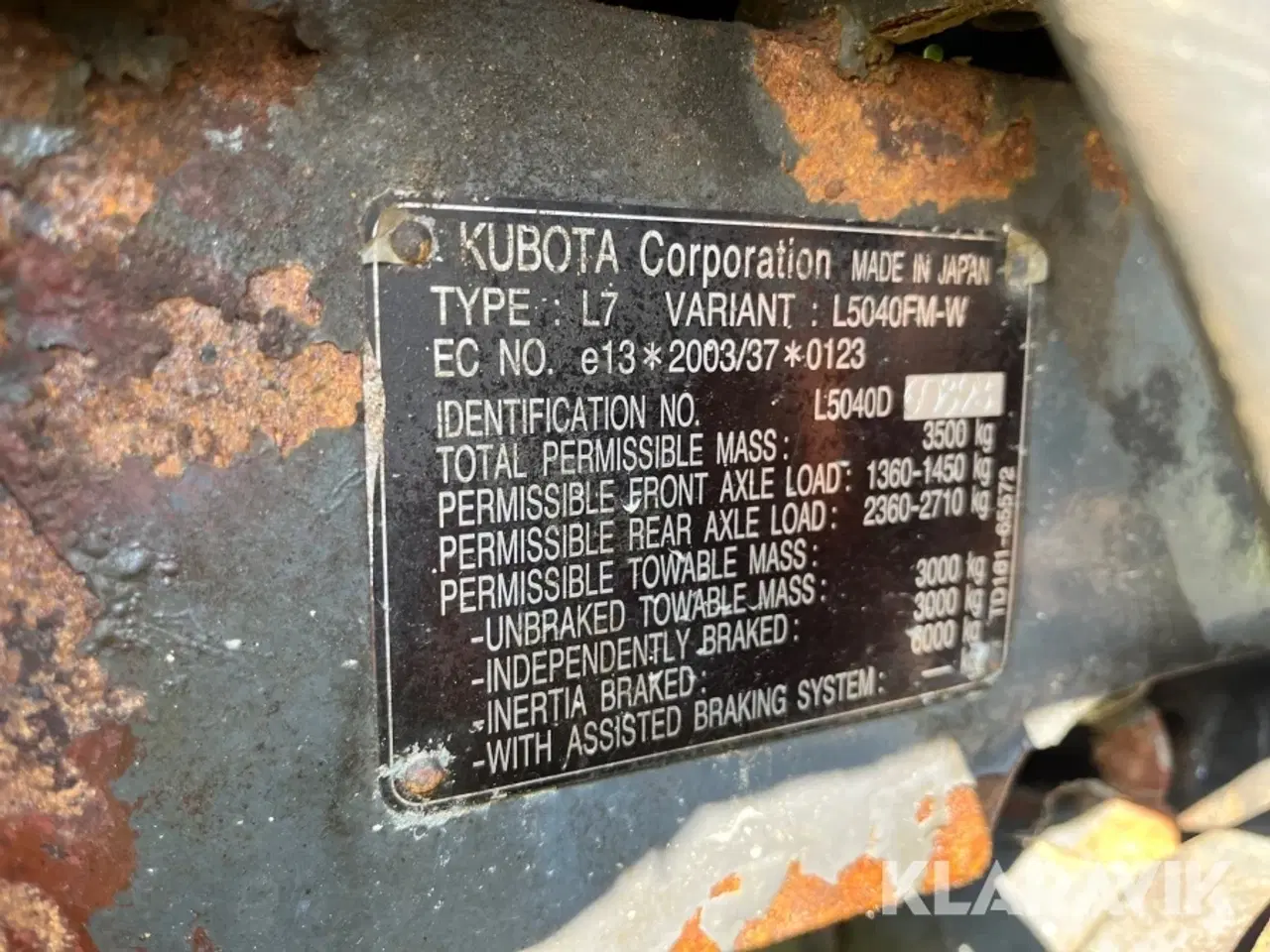 Billede 5 - Kompakt Traktor Kubota L5040
