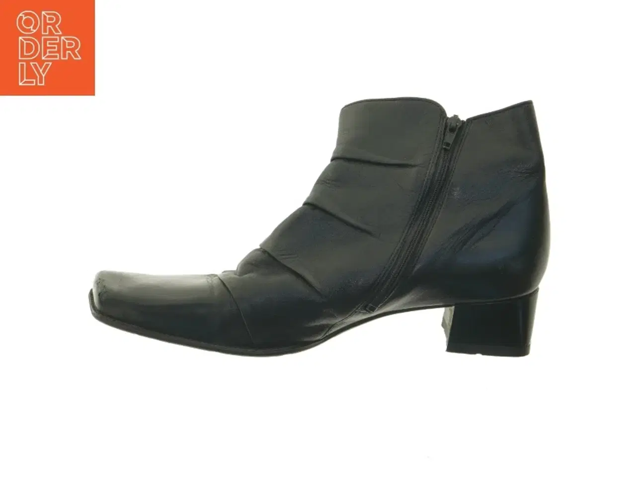 Billede 1 - Sorte ankelstøvler i læder (str. 9)