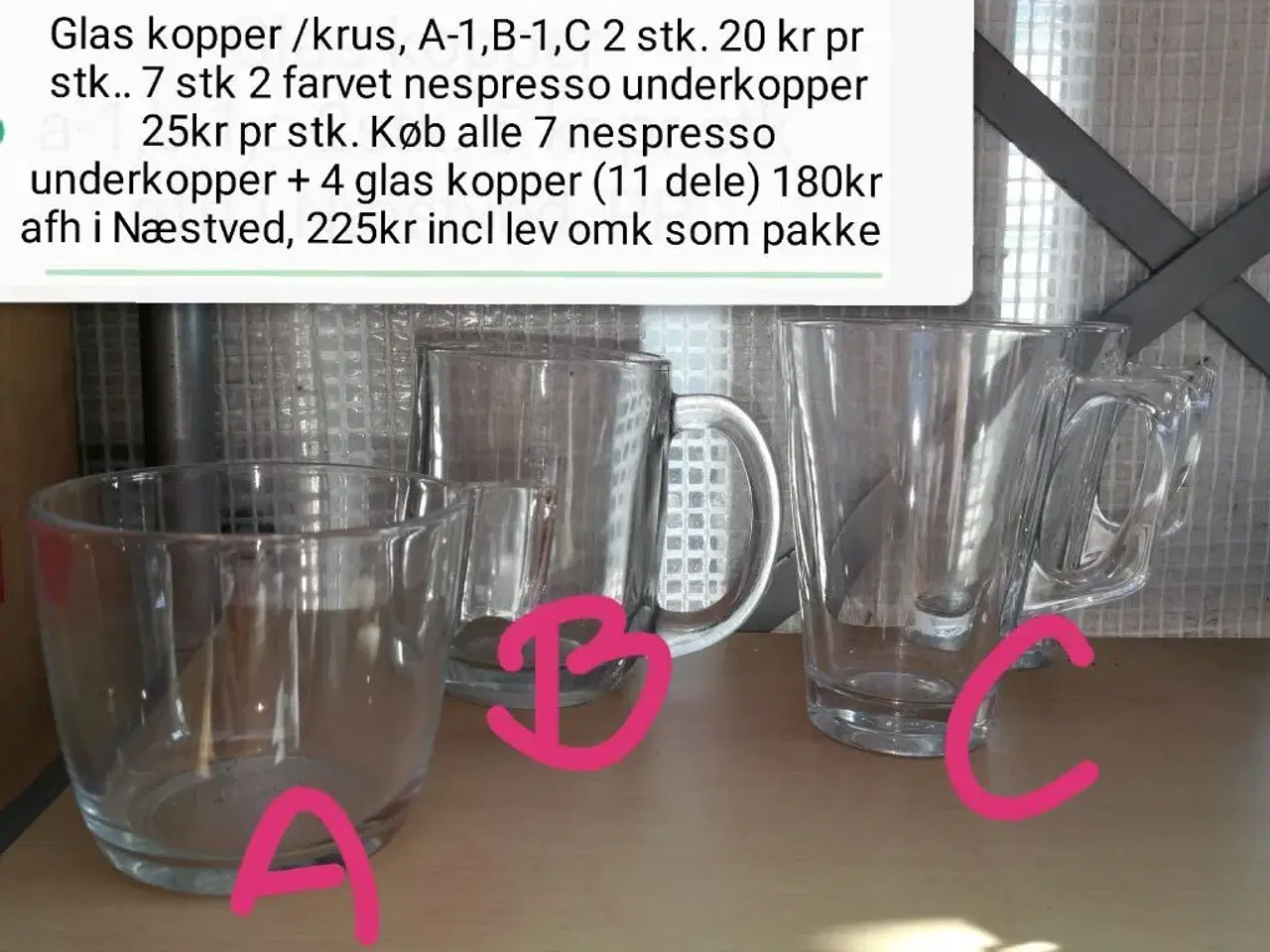 Billede 2 - Nespresso underkopper og glas kopper