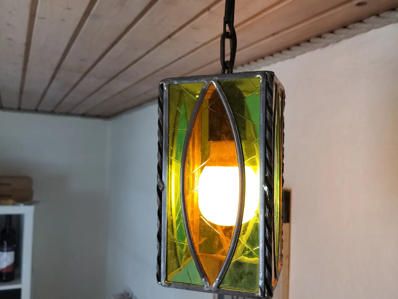 Billede 4 - Blyindfattet loftlampe i meget fin stand