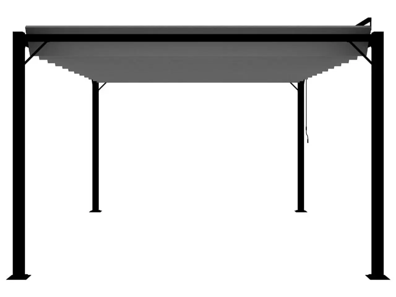 Billede 4 - Pavillon med lameltag 3x4 m aluminium og stof antracitgrå