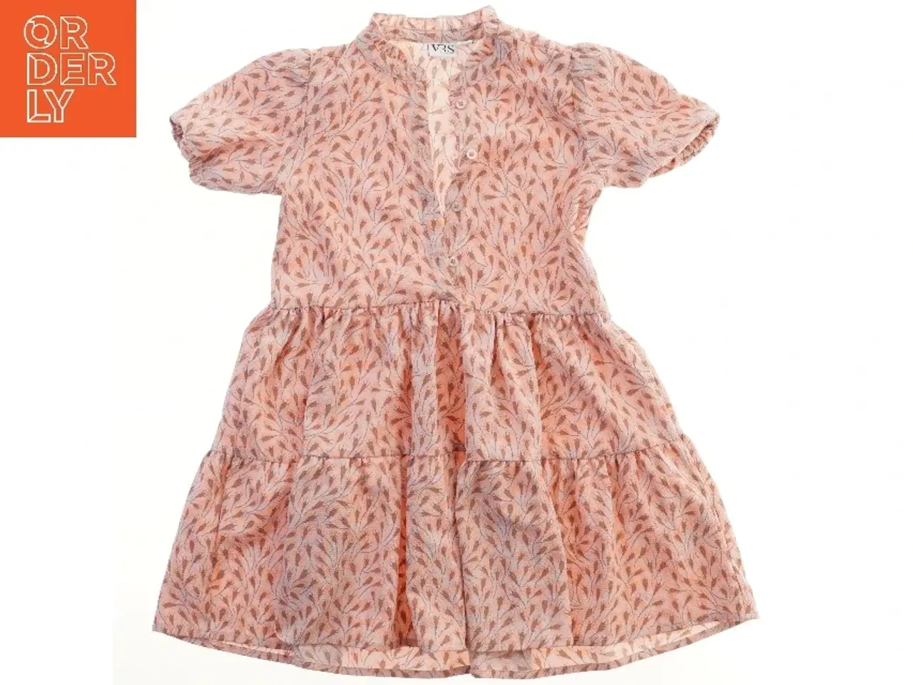 Billede 1 - Blomstret kjole med korte ærmer fra VRS (str. 110)