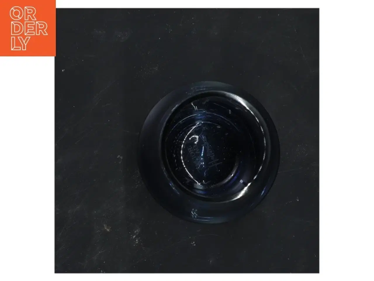 Billede 2 - Blå glasvase fra Holmegaard (str. 15x8 cm)