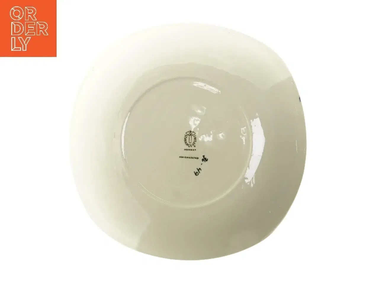 Billede 4 - Dekorativ tallerken med malet ansigt fra Stavangerflint (str. Ø 28,5 cm)