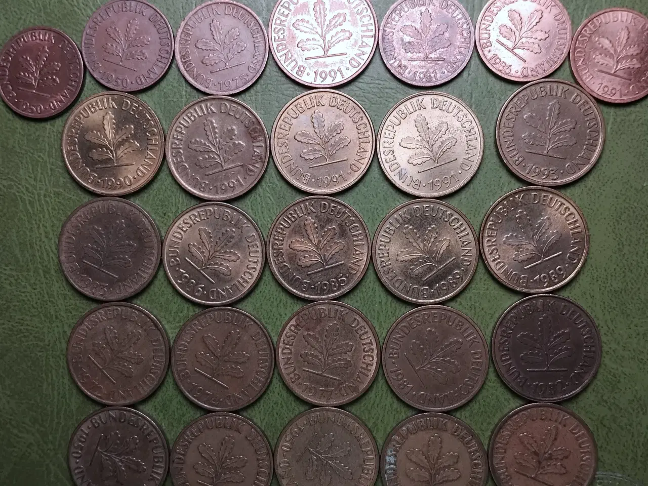 Billede 2 - TYSKLAND 20 x 5 PFENNIG 1950 - 1993 + 6 x 1 PF + 2