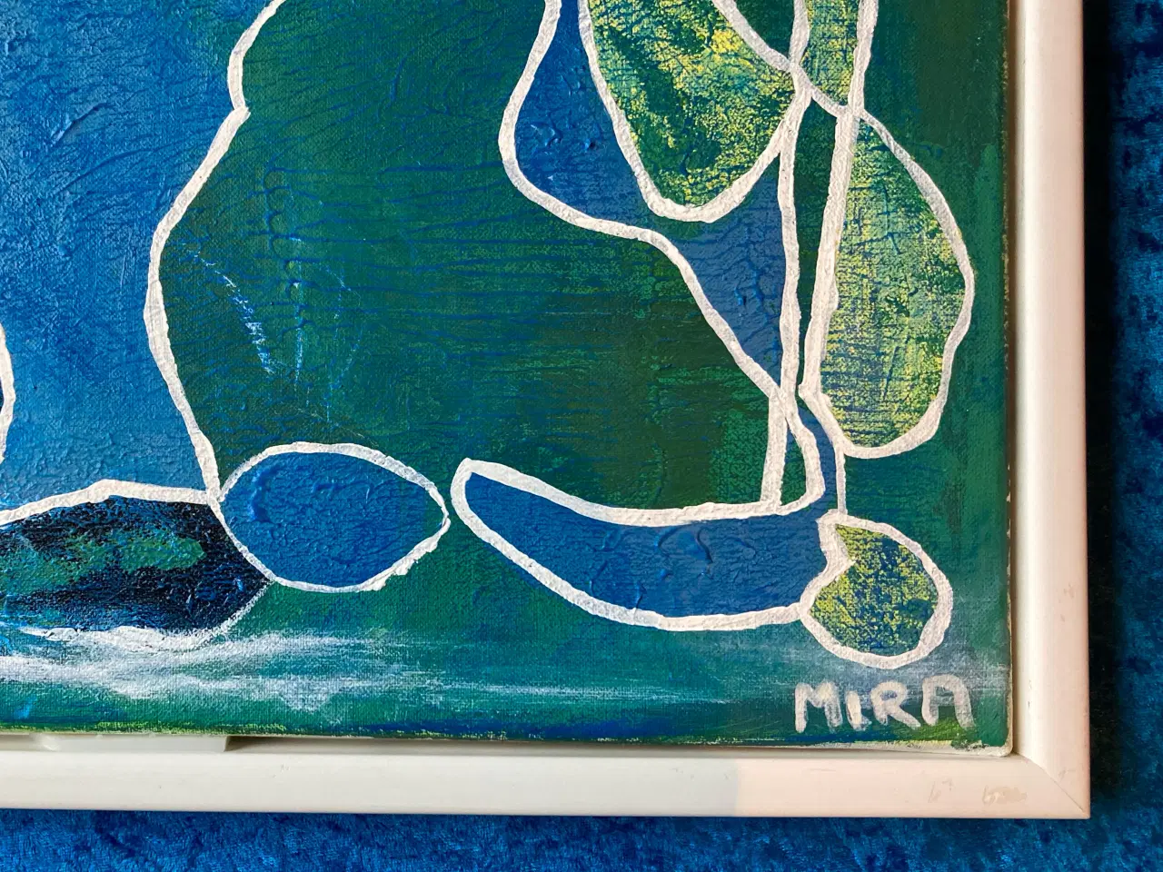 Billede 3 - Abstrakt maleri med fantasifigurer af Mira sælges