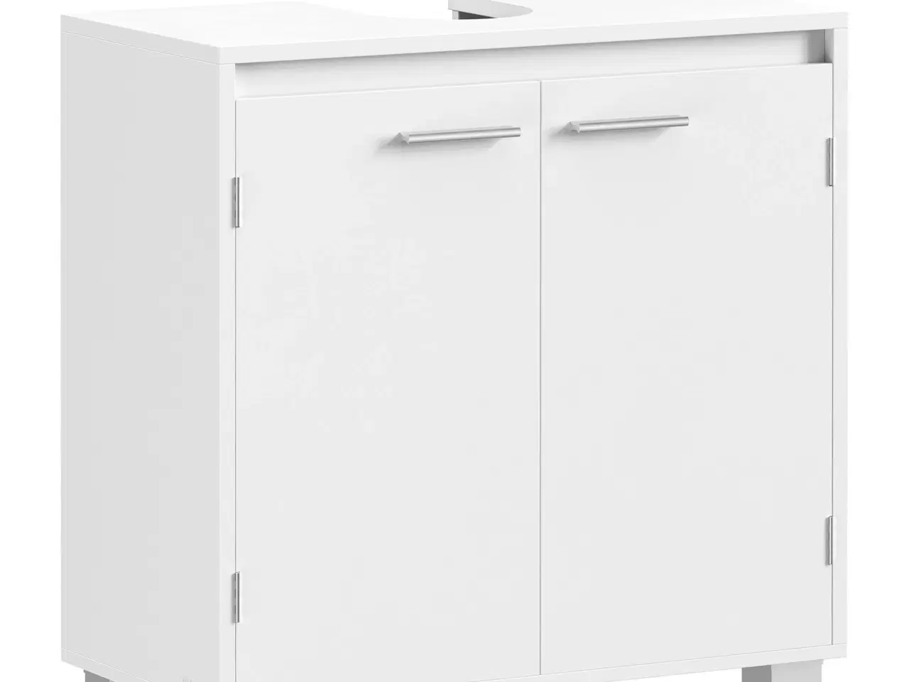 Billede 1 - Underskab til håndvask med 2 rum – passer til forskellige håndvaske, justerbar hylde, med ben, 30 × 60 × 60 cm – skyhvid