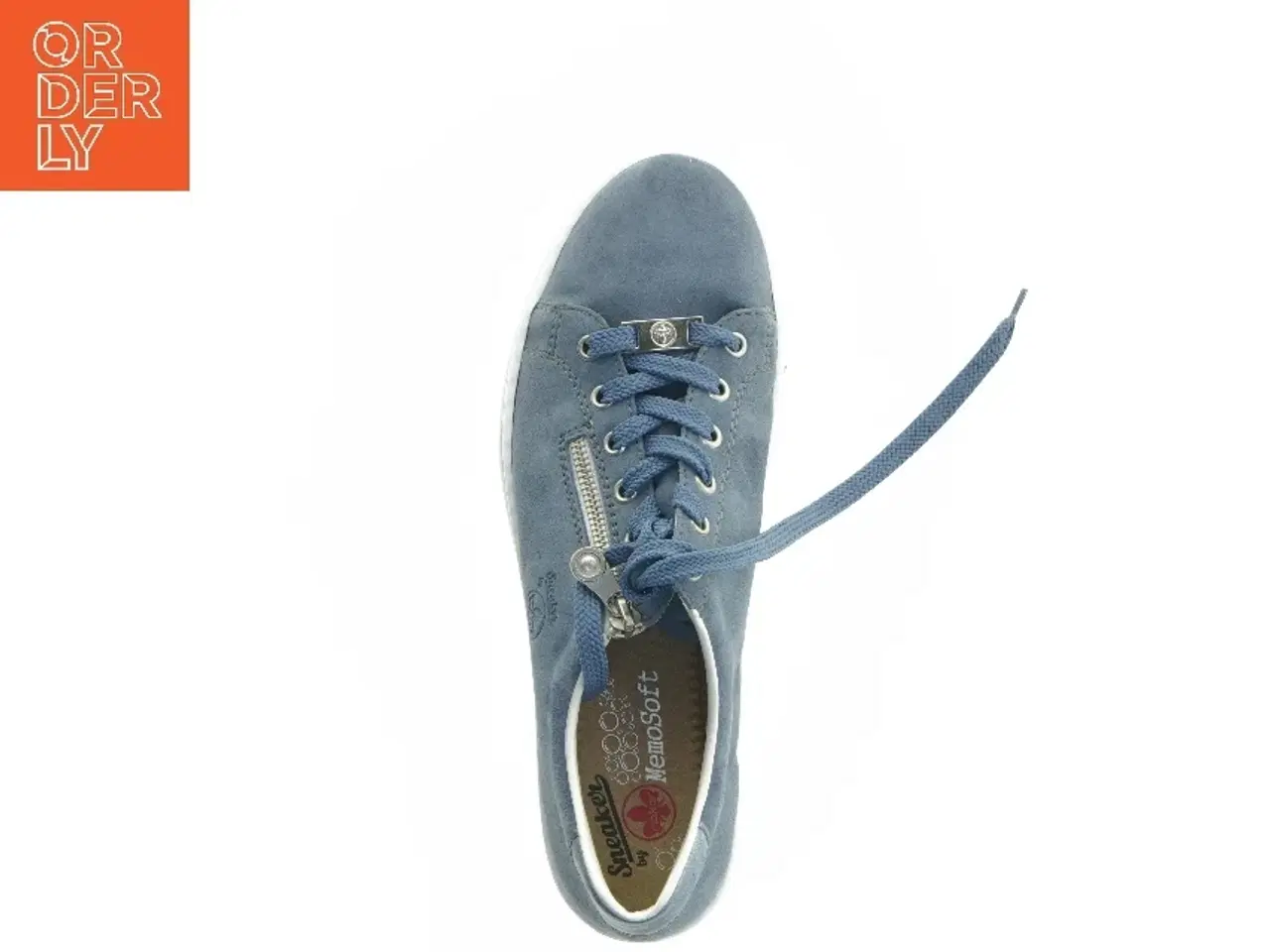 Billede 4 - Blå sneakers med snørebånd og lynlås fra Rieker (str. 42 )