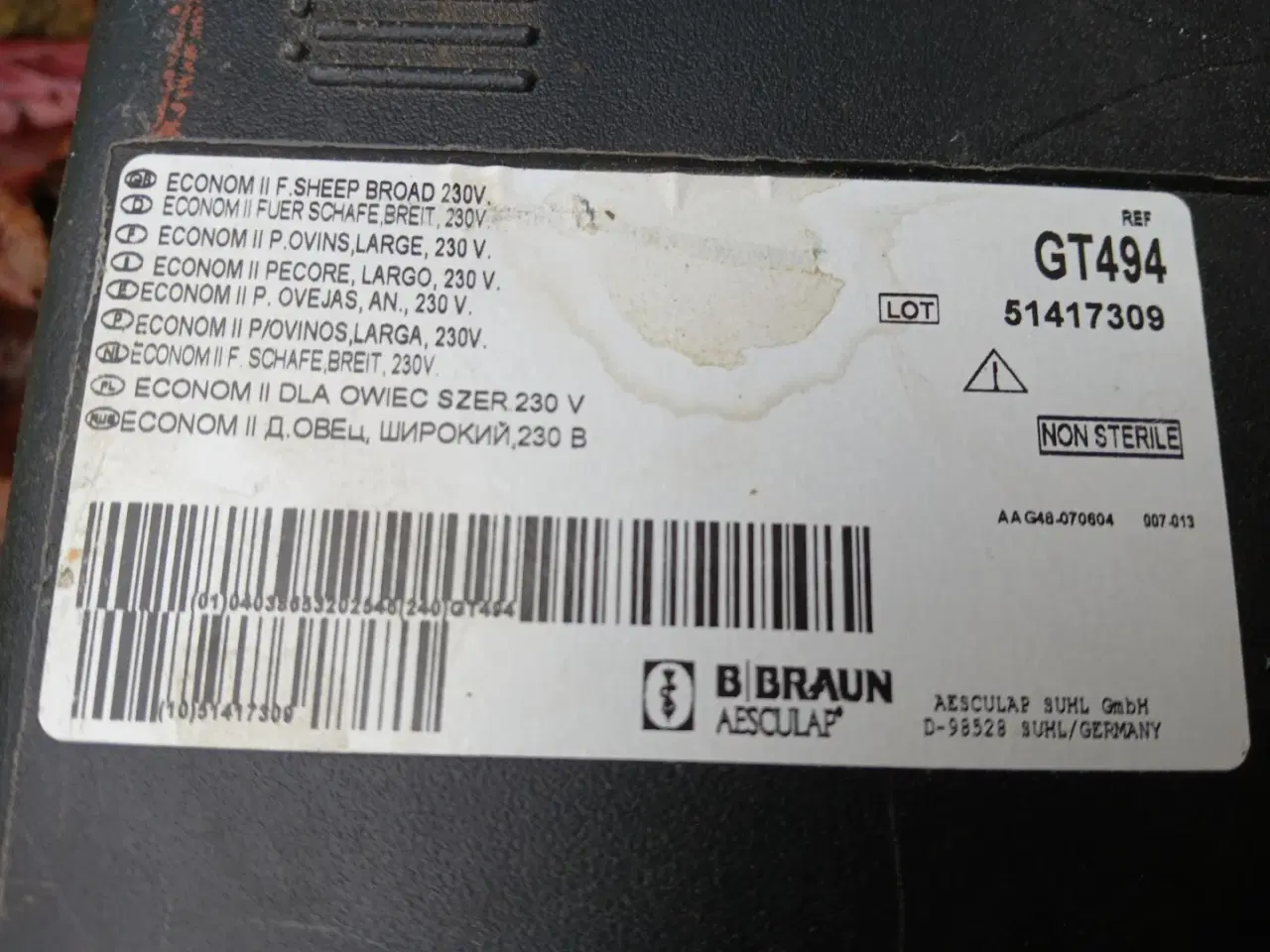 Billede 9 - Aesculap Econom2 elektrisk Fåreklipper m. Tilbehør