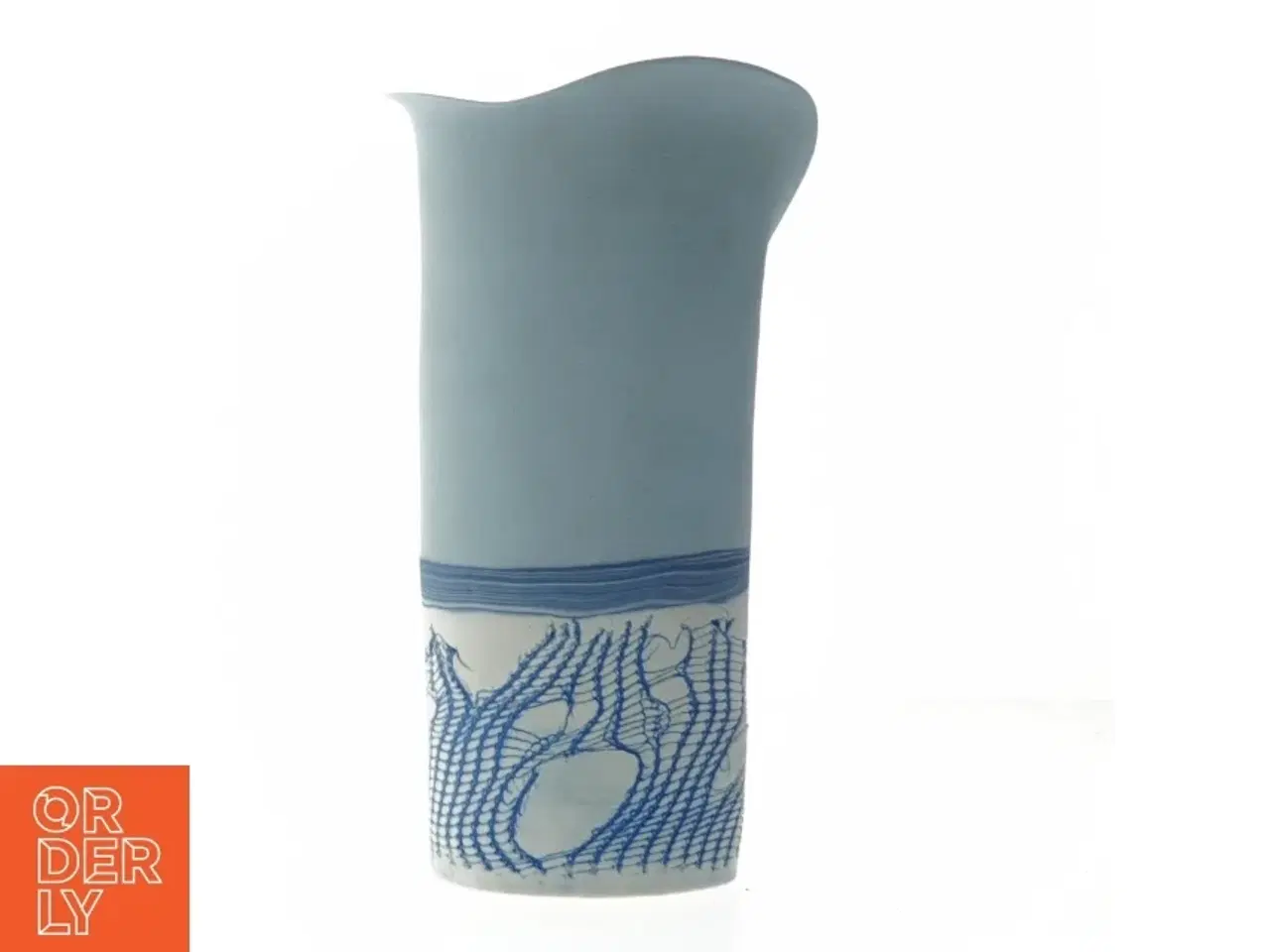 Billede 2 - Keramik vase med blå mønster (str. 25 cm)