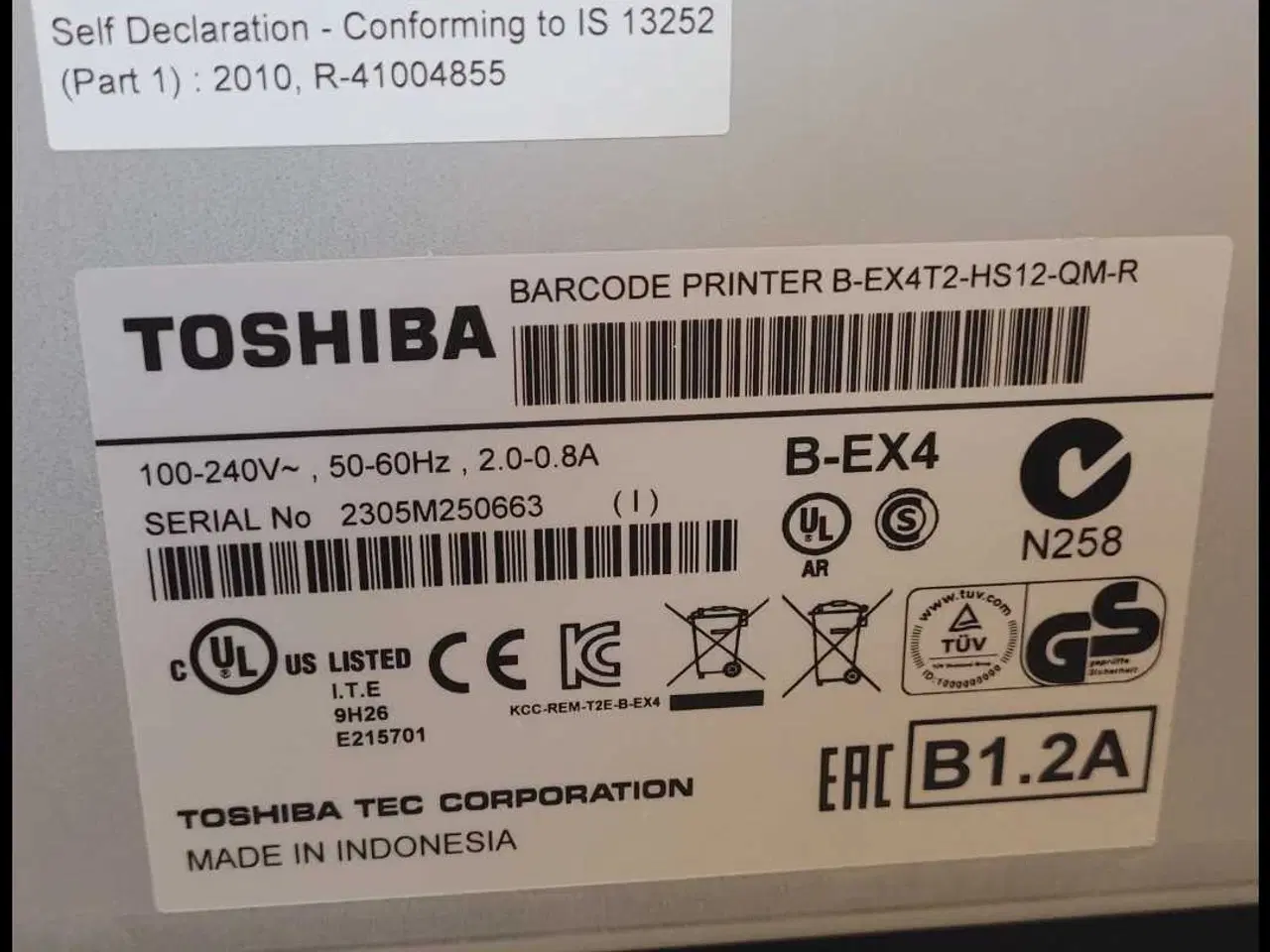Billede 3 - Toshiba Labelprinter model B-EX4T2-HS12-QM-R