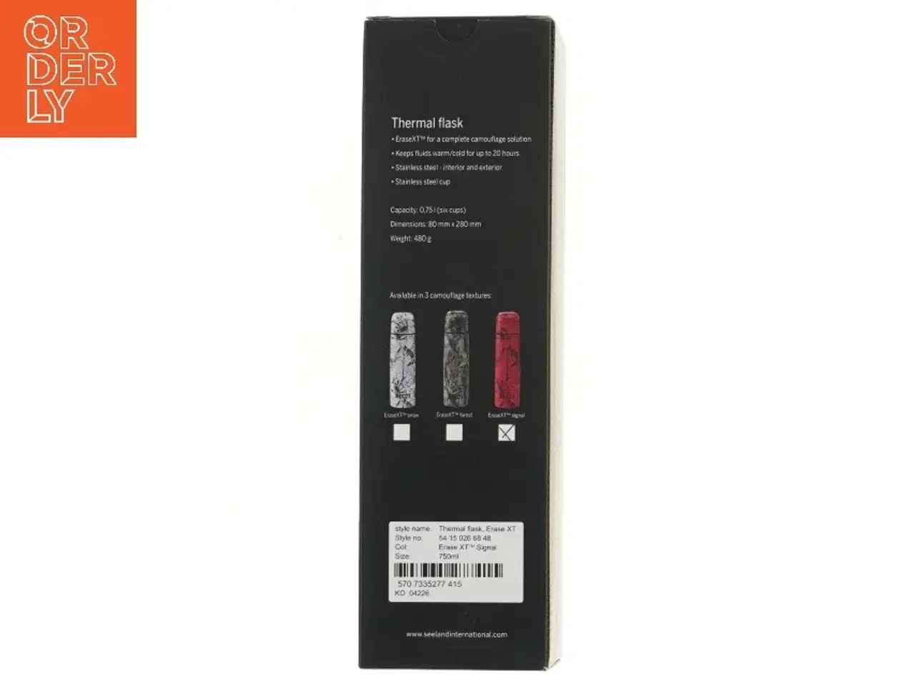 Billede 3 - Ny jagt termoflaske, rød camouflage, 750 ml fra Decoy (str. 28x8 cm)