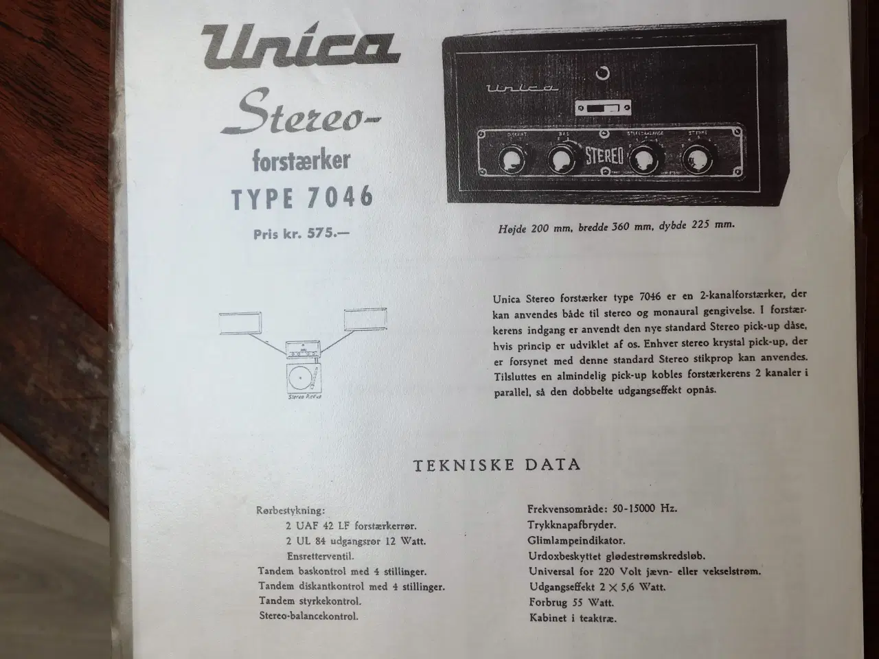 Billede 2 - Rørforstærker Unica Type 7046