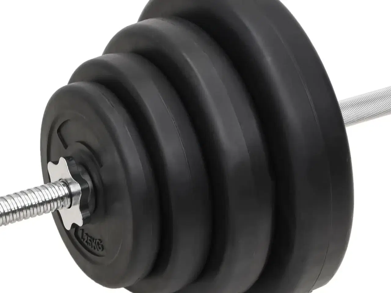Billede 11 - Vægtstang og håndvægt med skiver 120 kg