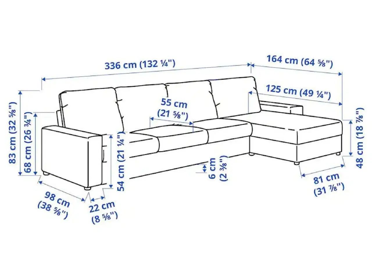Billede 2 - Sofa IKEA VIMLE (4-pers, sortblå)