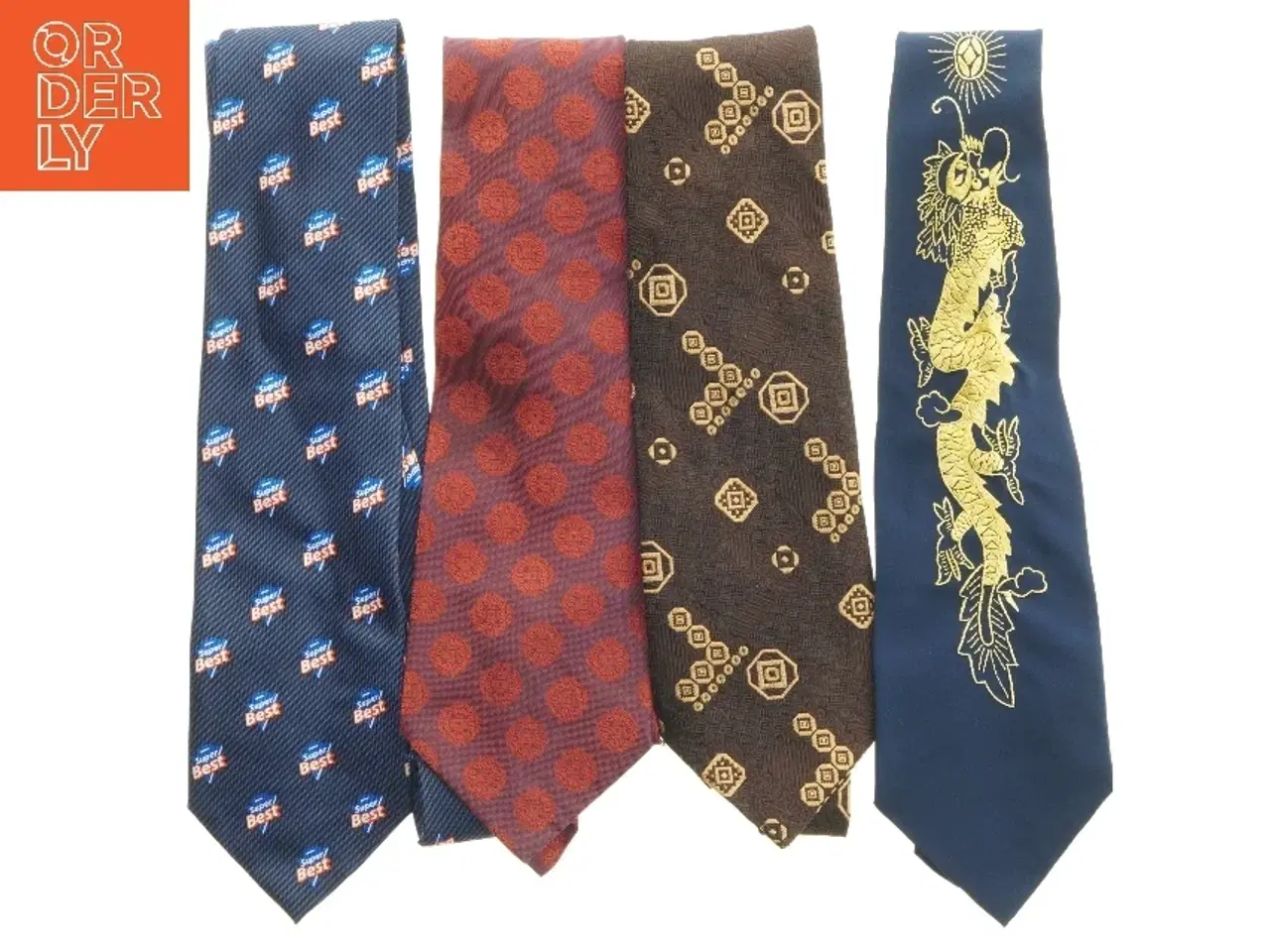 Billede 1 - Samling af fire slips med forskellige mønstre (str. 120 cm)