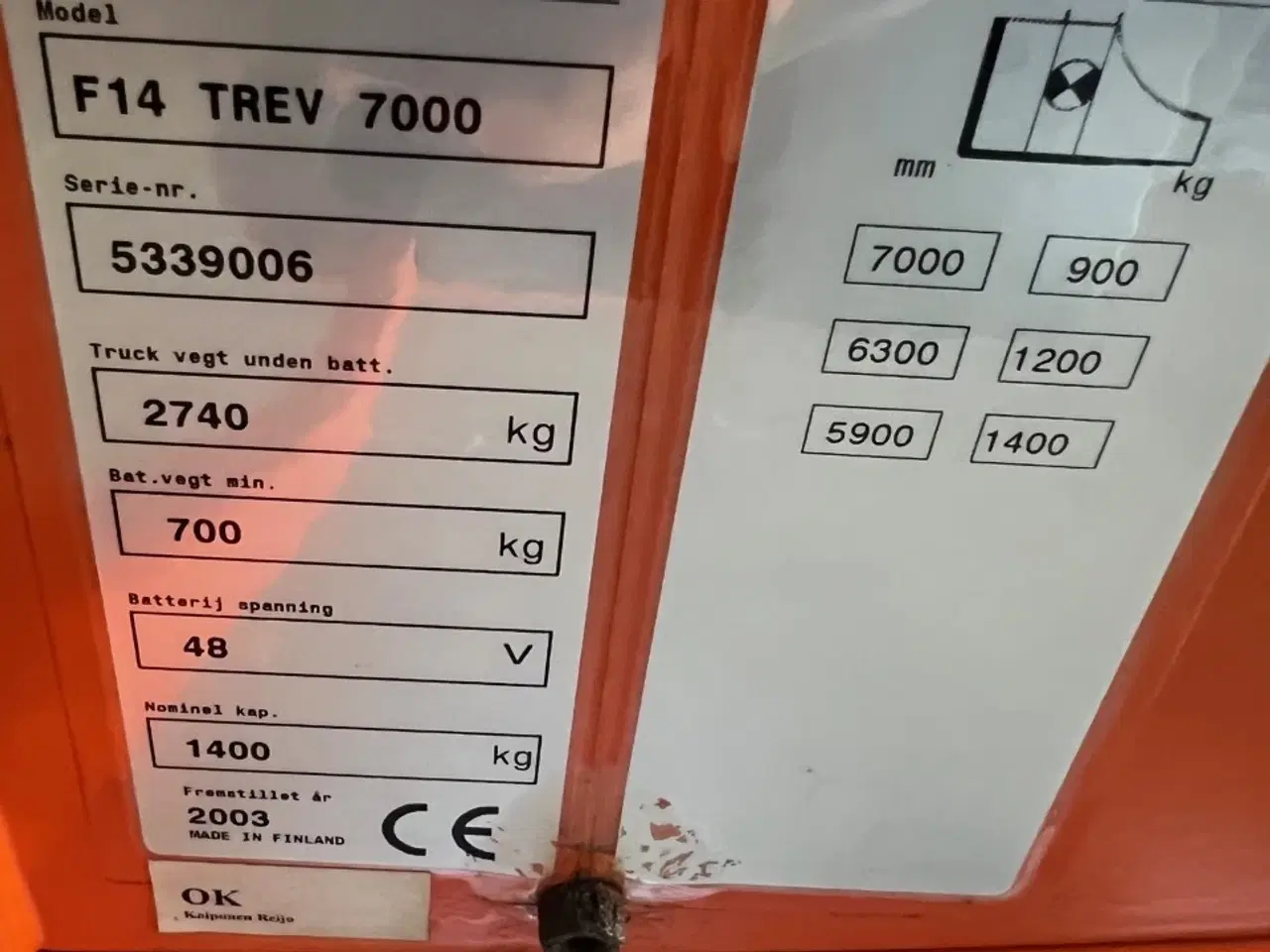Billede 10 - Reachtruck med batteri fra 2019. 700 cm løftehøjde