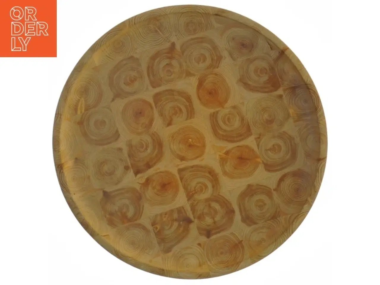 Billede 1 - Træfade med cirkelmønster (str. Ø 20 cm)