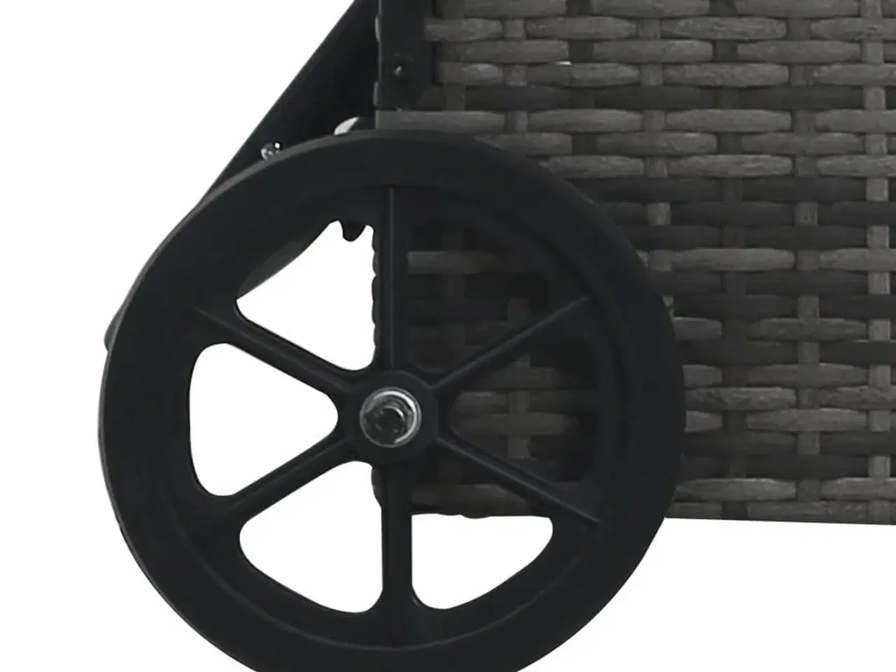 Billede 6 - Liggestol med hjul polyrattan antracitgrå