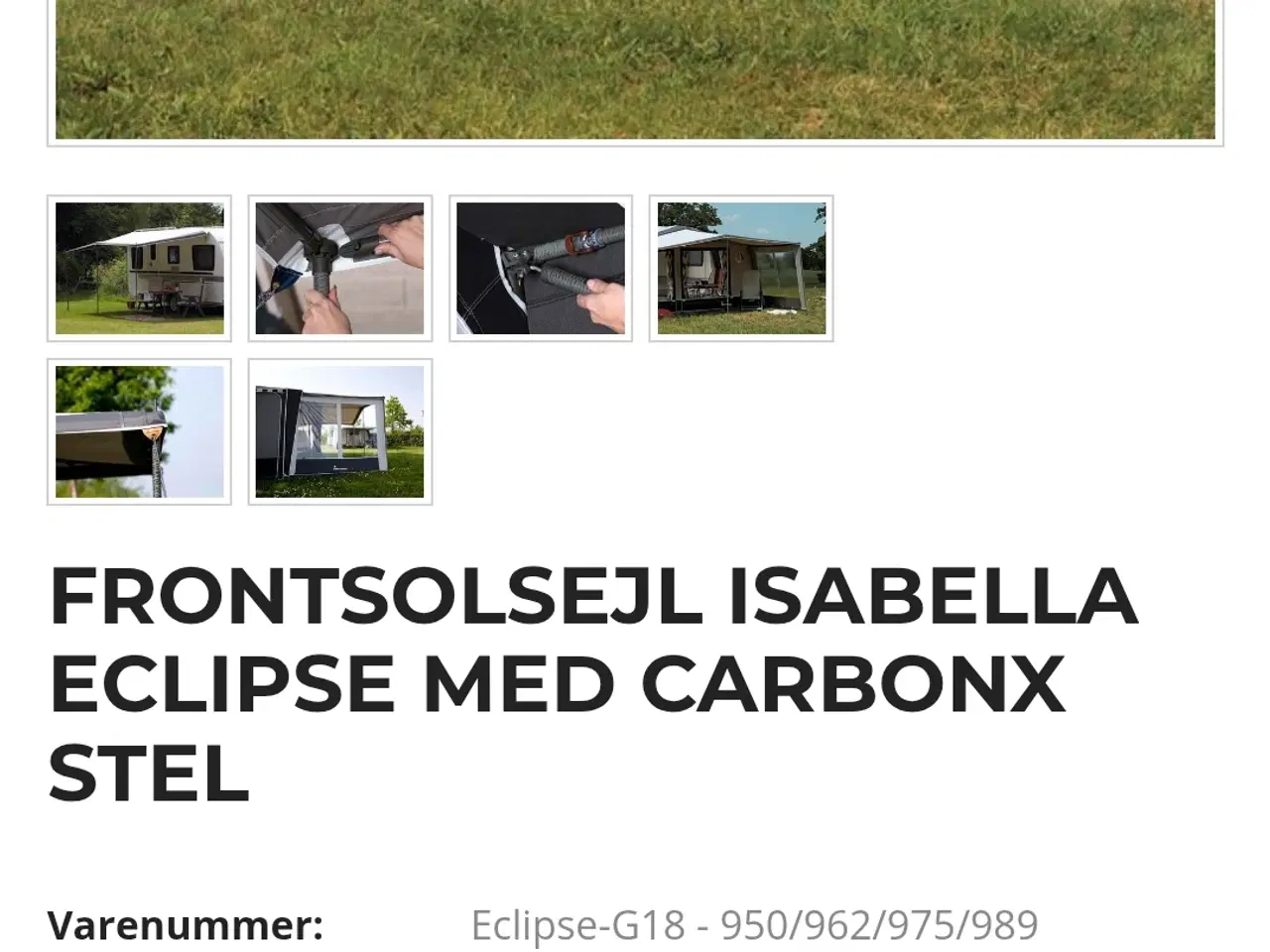 Billede 1 - Eclipse solsejl G 18 med carbon X stænger og 1 sid