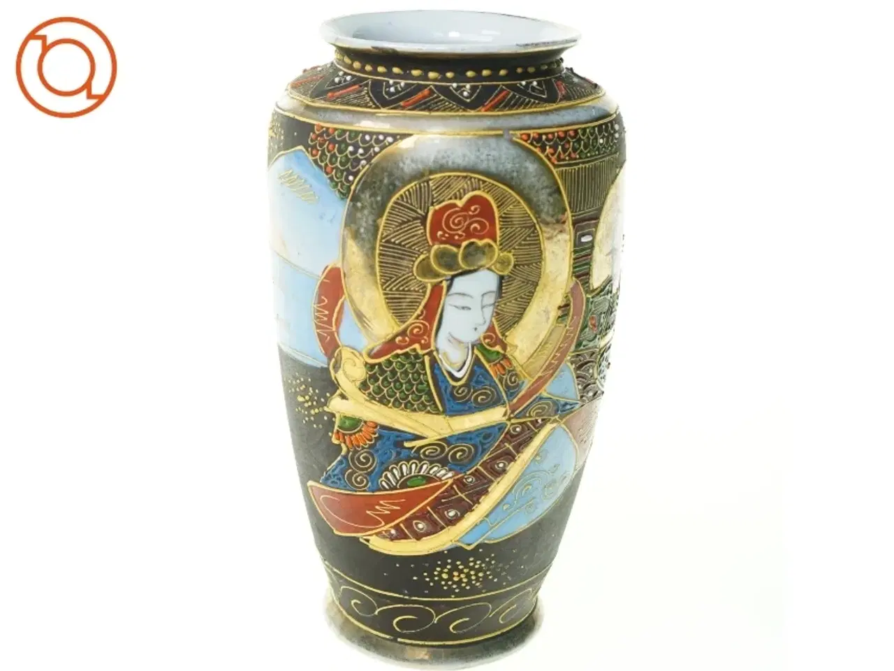 Billede 1 - Vase med kinesisk motiv (str. 20 x 7 x 10 cm)
