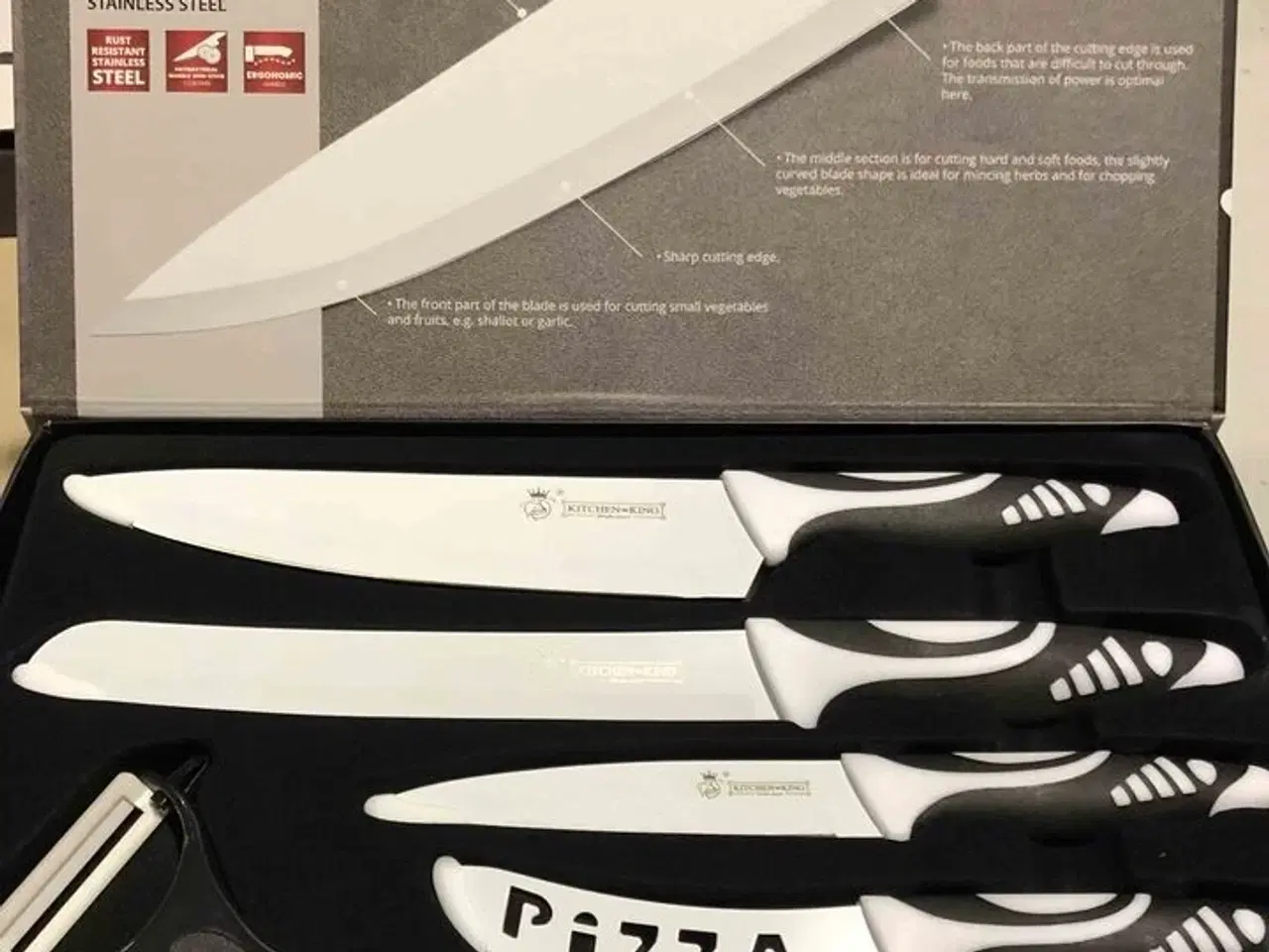 Billede 1 - 9 stk Kitchen King køkkenknivsæt 6-pak ass farver