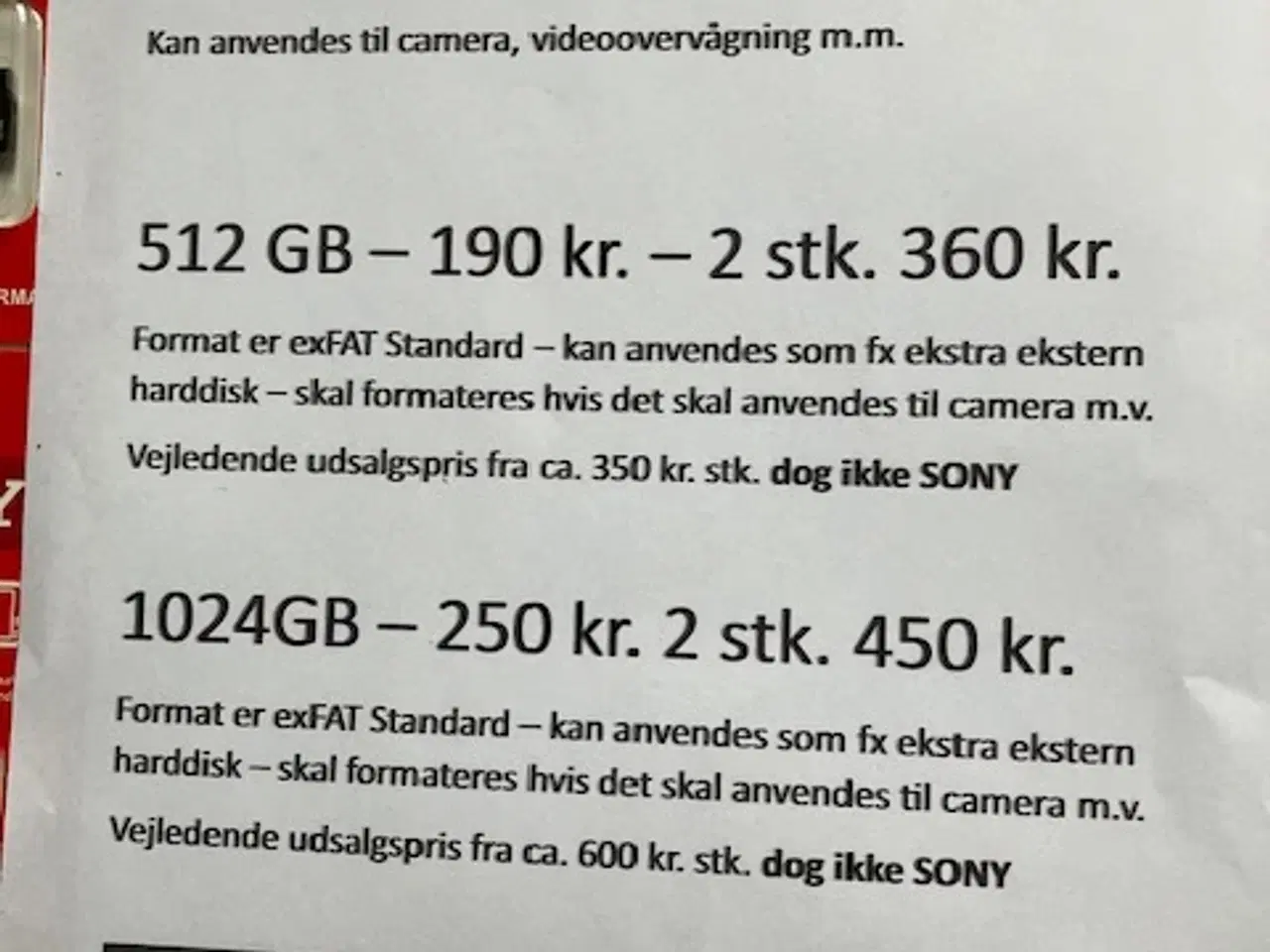 Billede 1 - SONY SD MICRO CARD MED ADAPTER 