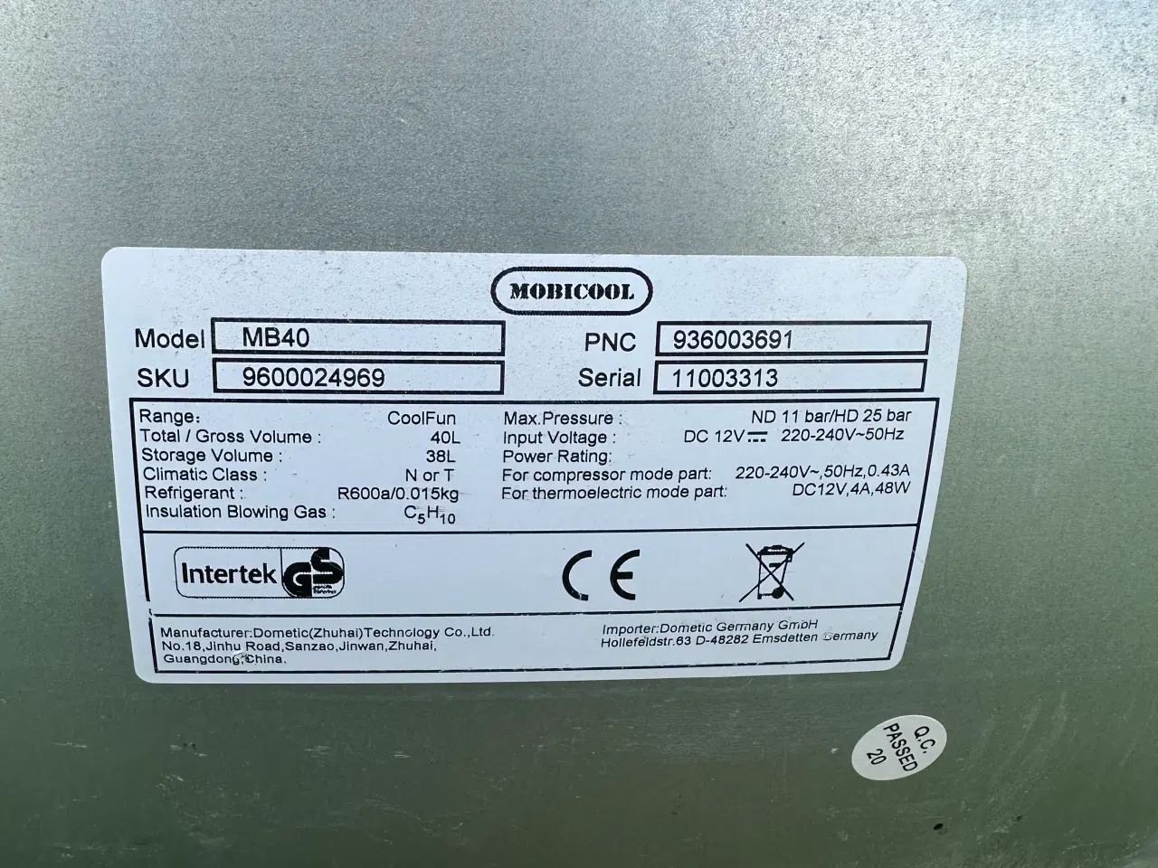 Billede 2 - Mobicool MB40 camping kompressor køleboks