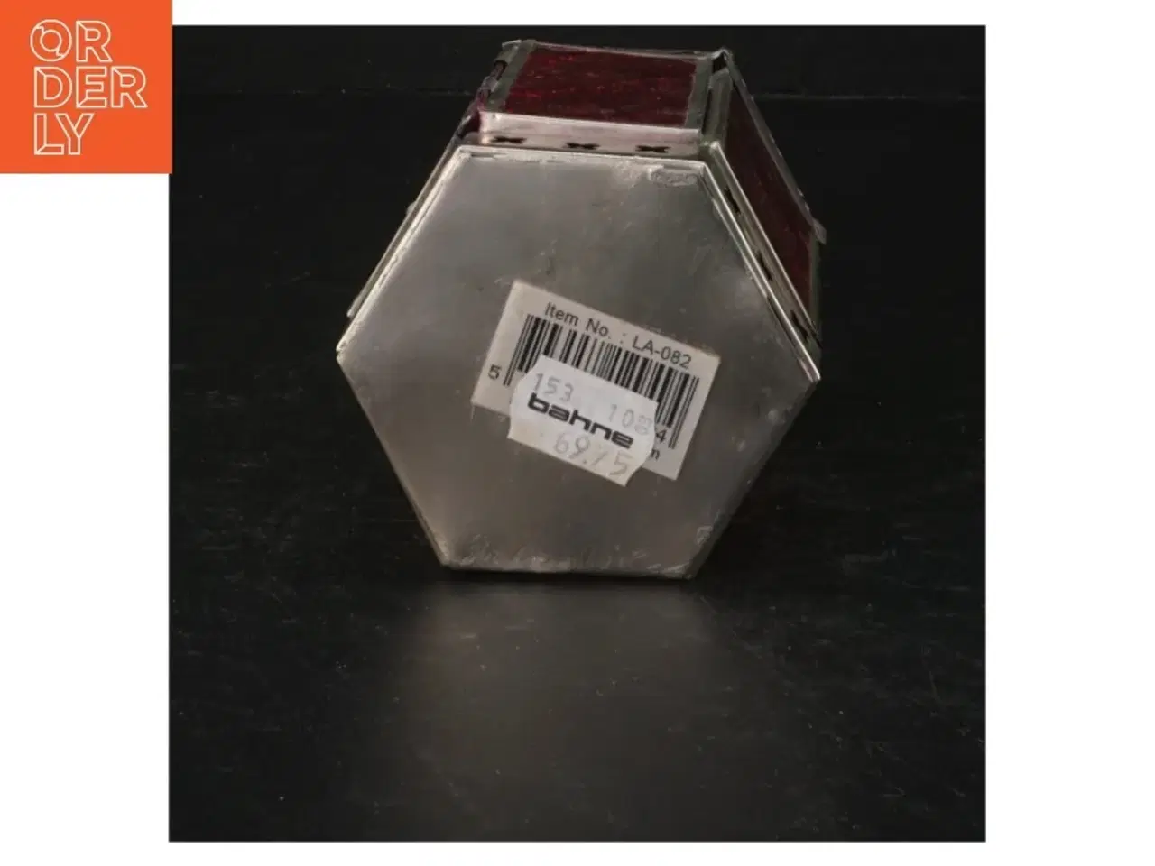Billede 2 - Metal lanterne med glasdetaljer (str. 19 cm)