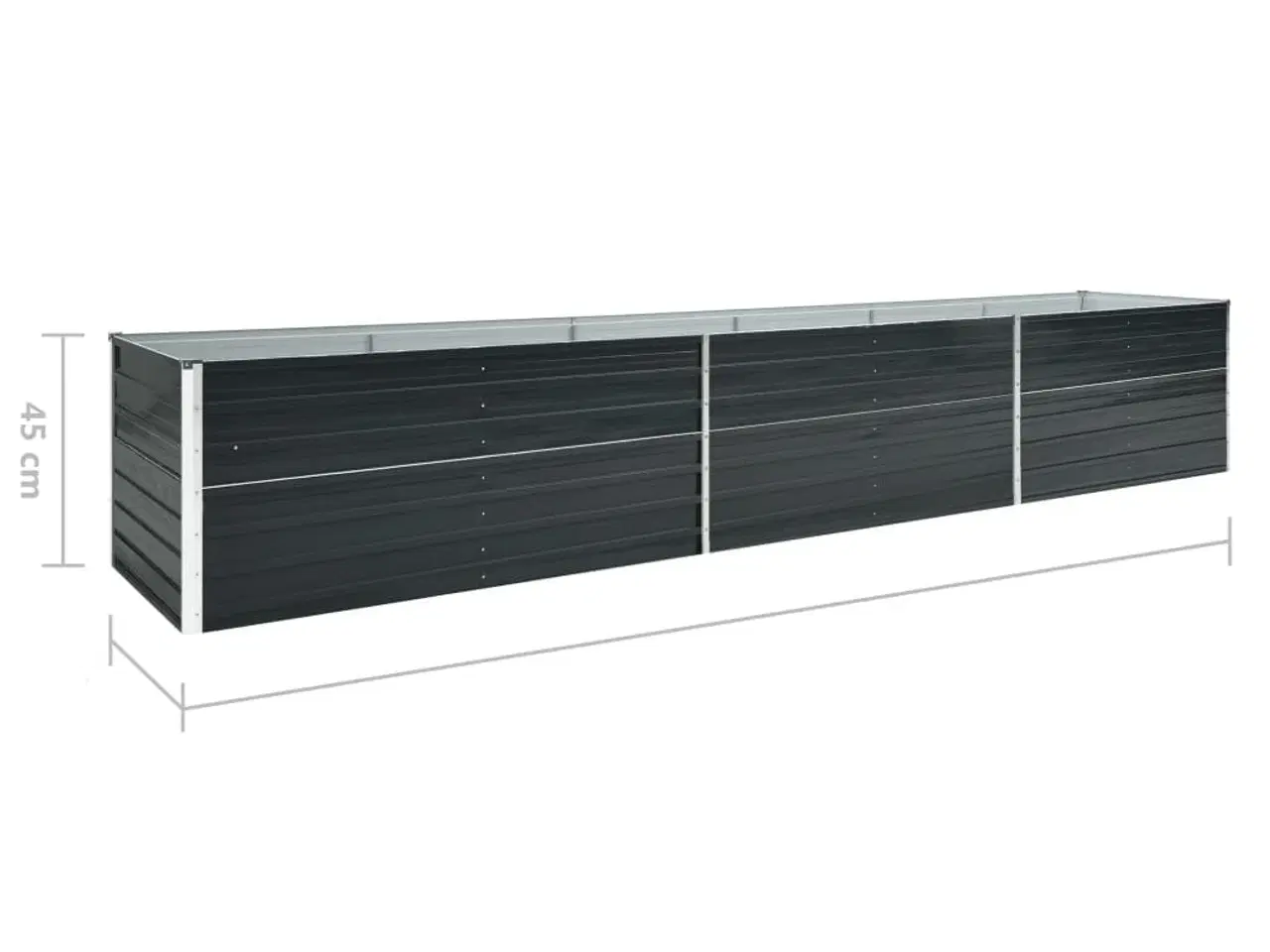 Billede 6 - Forhøjet plantekasse 480x80x45 cm galvaniseret stål antracitgrå